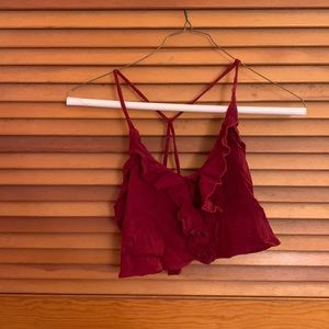 Red/ Burgundy Crop Top